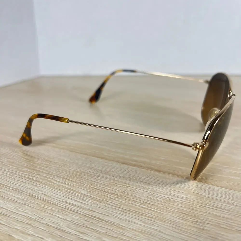 Maui Jim Cliff House MJ-247-16 Titanium Silver Sunglasses 59-15-120 Gold Aviator